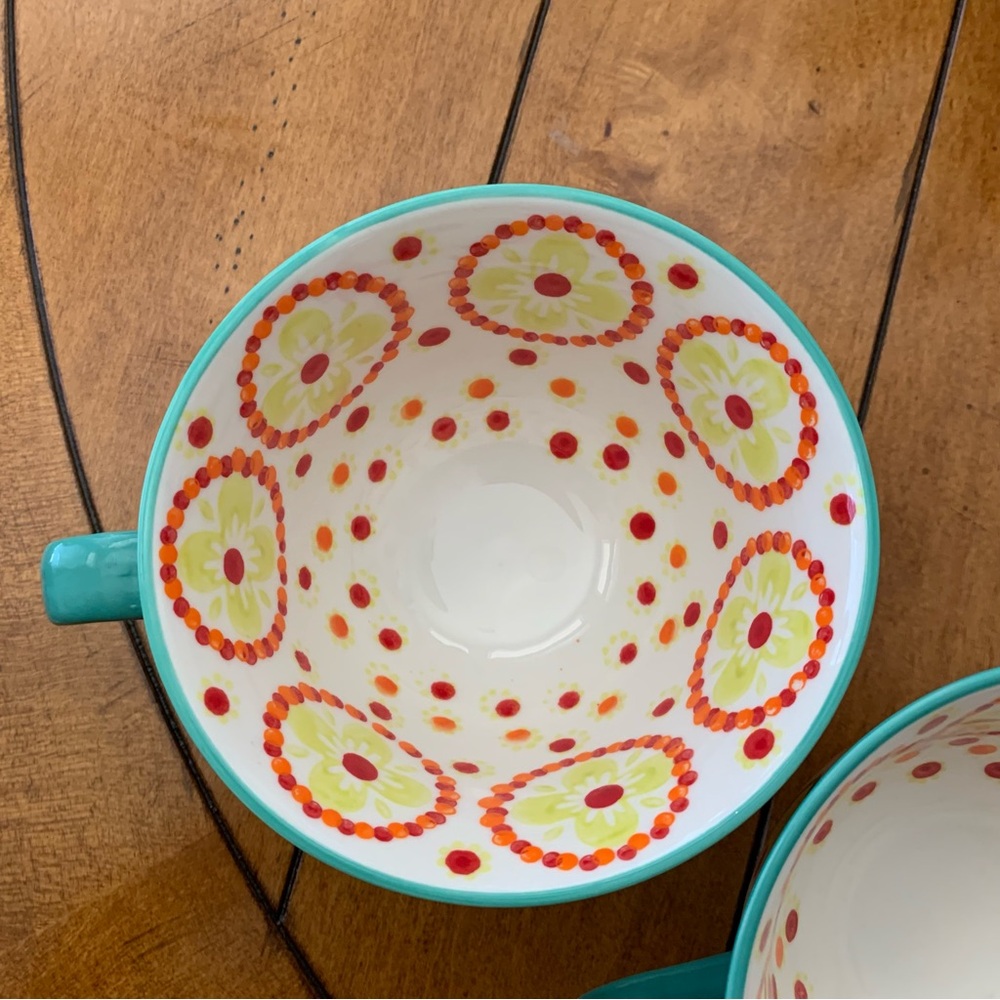 Large Coffee Mugs set of 2, 15oz Footed Cups, Latte Cappuccino Hot Chocolate - Picture 3 of 4